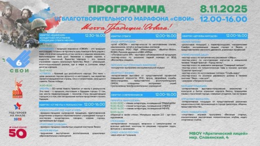 В Арктическом лицее особенная атмосфера единения — финал VI благотворительного марафона «СВОИ»