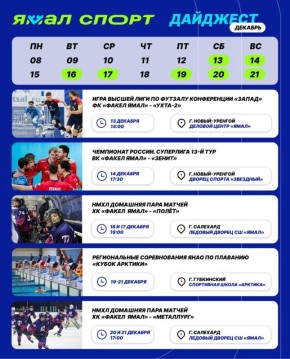 Спортивные события Ямала | 8–21 декабря