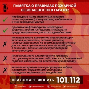 О правилах пожарной безопасности в гараже