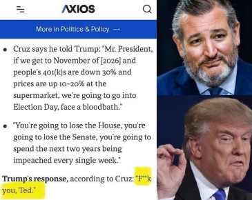 Андрей Клинцевич: Влиятельный сенатор-республиканец Тед Круз призвал Трампа сбавить обороты