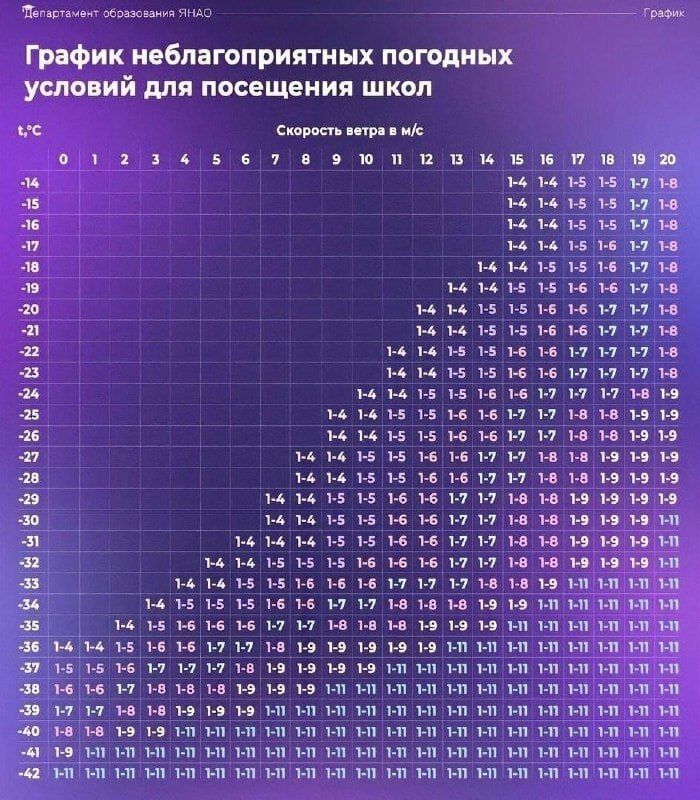 Учебный процесс в период сильных морозов