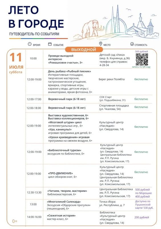 Планируйте неделю: с 6 по 12 июля вас ждут спортивные активности, творческие мастерские, экскурсии, игры Планируйте неделю: с 6 по 12 июля вас ждут спортивные активности, творческие мастерские, экскурсии, игры