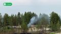 В районе 955 км автомобильной дороги Сургут-Салехард действует природный пожар