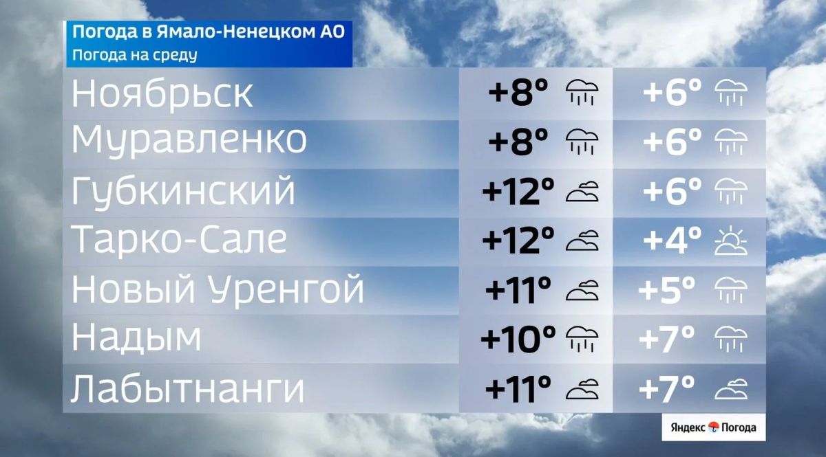 Осень набирает обороты: на Ямале до +13 °C Осень набирает обороты: на Ямале до +13 °C