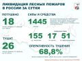 За прошедшие сутки в России потушено 18 лесных пожаров в 11 регионах