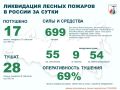 За прошедшие сутки в России потушено 17 лесных пожаров в 11 регионах