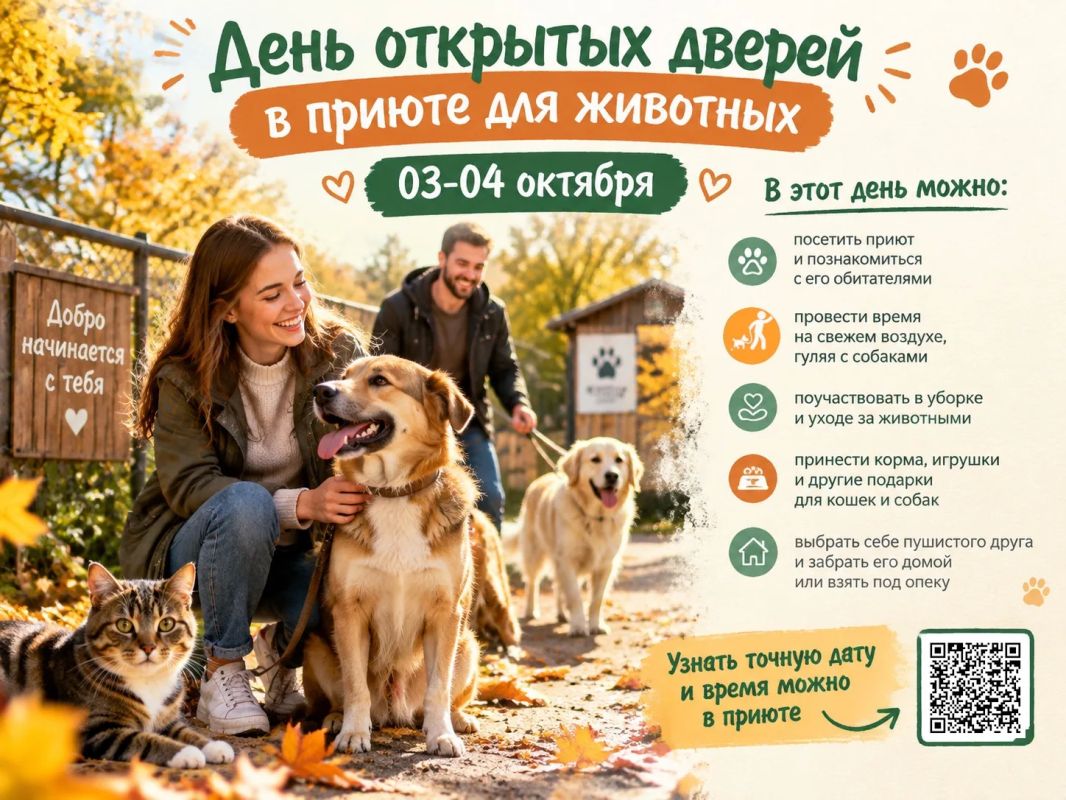 День открытых дверей. Уже в эти выходные, во Всемирный день защиты животных, приюты Ямала ждут вас в гости