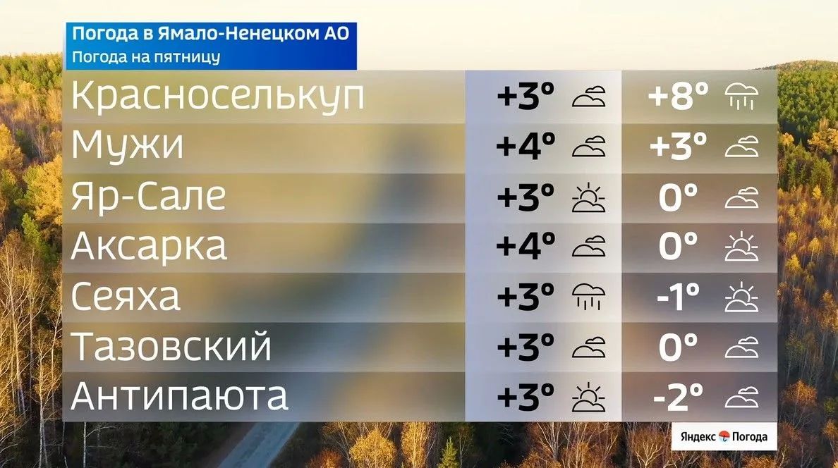 Октябрь встречает Ямал прохладой Октябрь встречает Ямал прохладой
