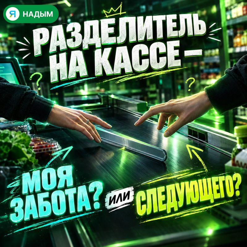 Магазинный этикет: кто должен класть разделитель на ленту?