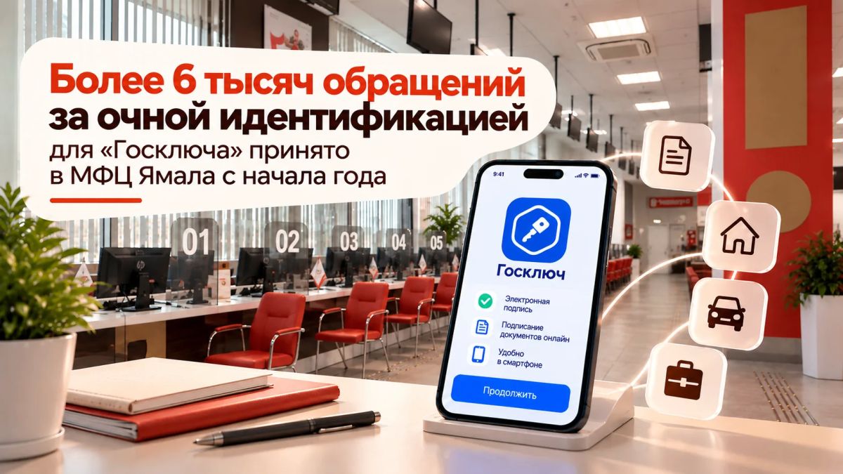 Подписывайте документы онлайн: более 6 тысяч обращений за «Госключом» приняли в МФЦ Ямала