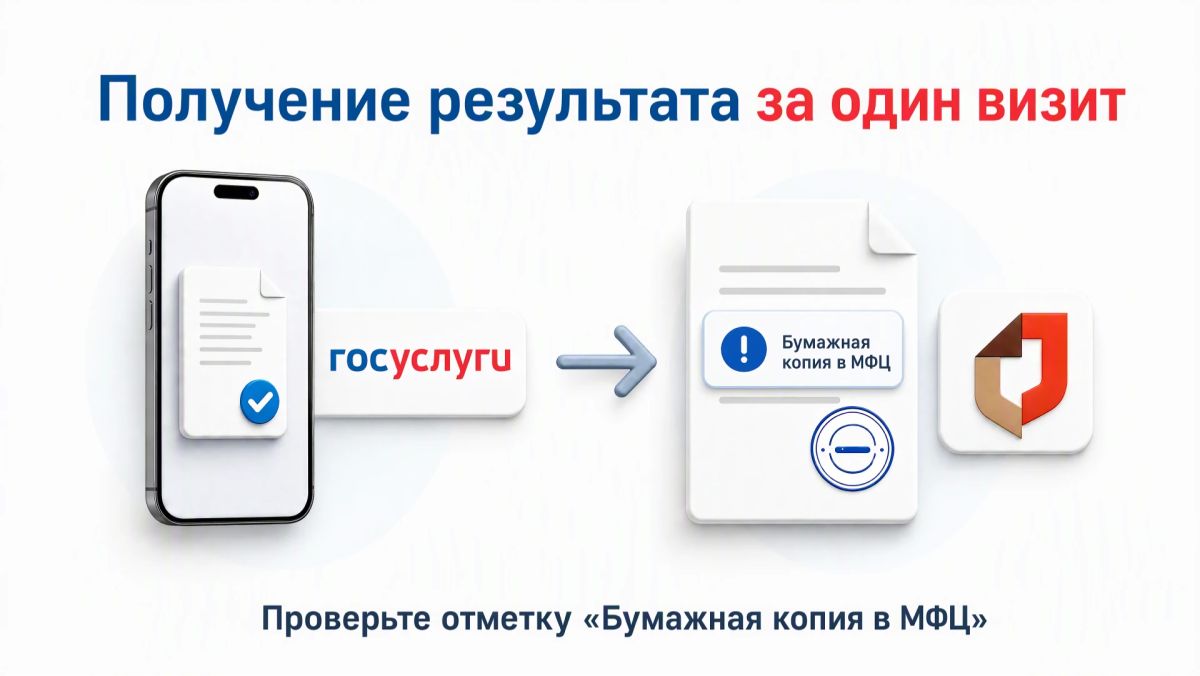 Получили результат услуги на Госуслугах, а нужен бумажный документ? Обратитесь в МФЦ