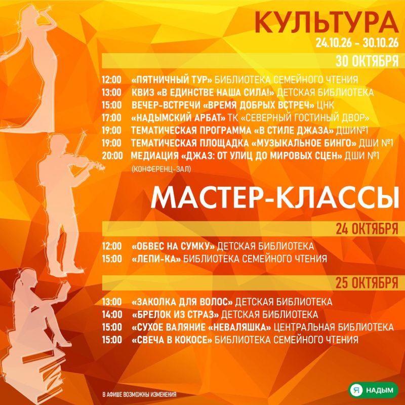 Надымчане, какие планы на выходные и следующую неделю? Надымчане, какие планы на выходные и следующую неделю?