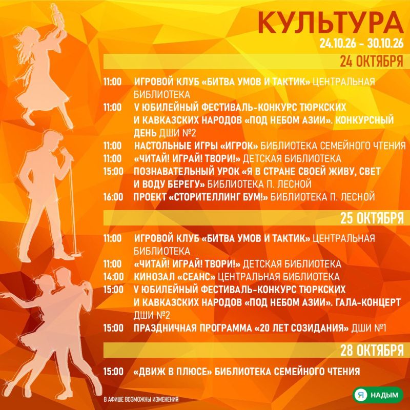 Надымчане, какие планы на выходные и следующую неделю? Надымчане, какие планы на выходные и следующую неделю?