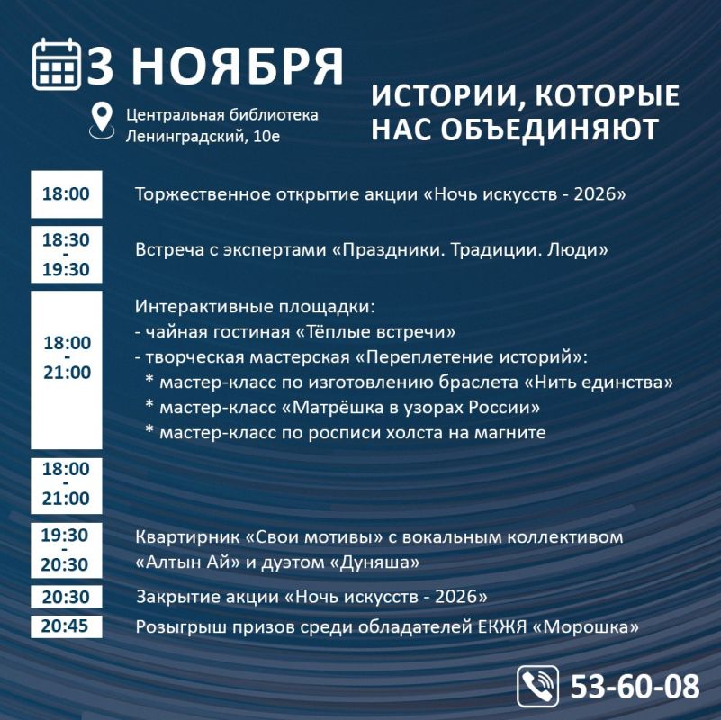 Надым готовится к самой атмосферной и масштабной культурной ночи года! Надым готовится к самой атмосферной и масштабной культурной ночи года!