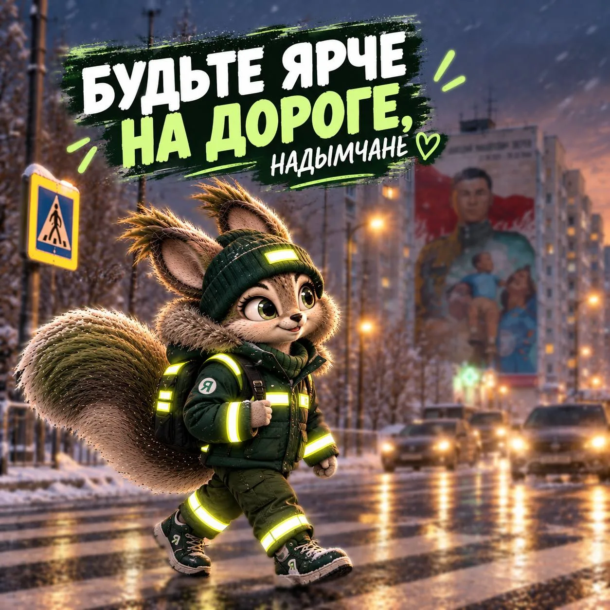 Надымчане, в тёмное время суток безопасность на дороге требует особого внимания