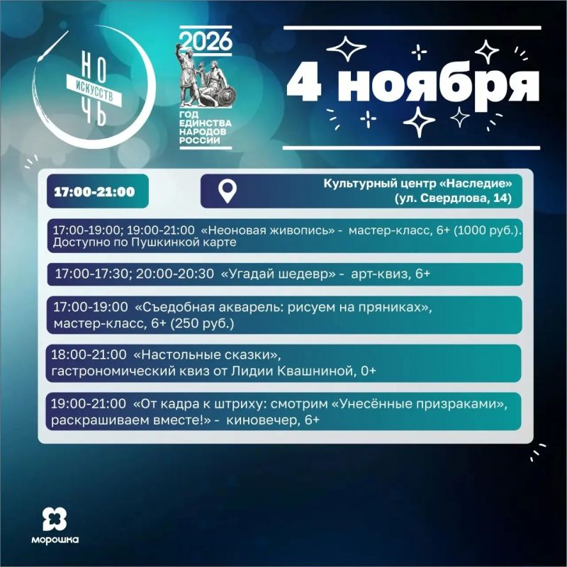 Мастер-классы, квизы, игровые зоны ждут салехардцев в «Ночь искусств» Мастер-классы, квизы, игровые зоны ждут салехардцев в «Ночь искусств»